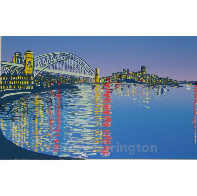 Evening by the Bridge, 54/44cm, Limited edition Silkscreen print