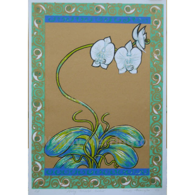 Spring-Oriental-Orchid-Silk-Screen-Print