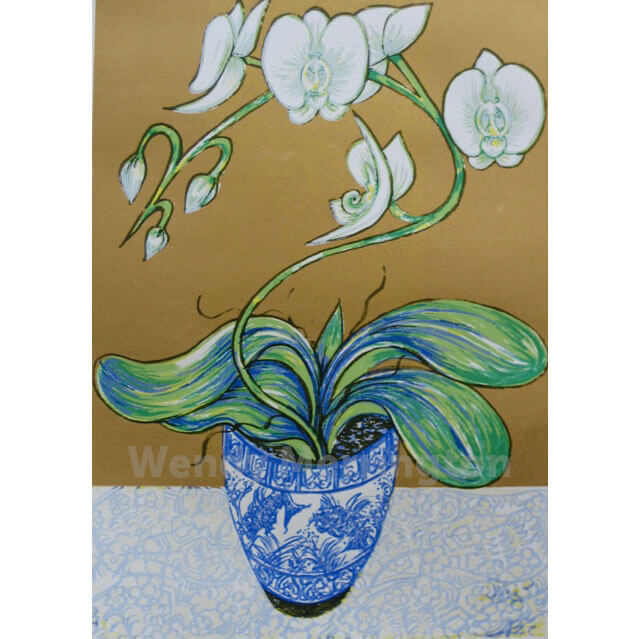 Summer Oriental Orchid,56/77cm, Silkscreen-print